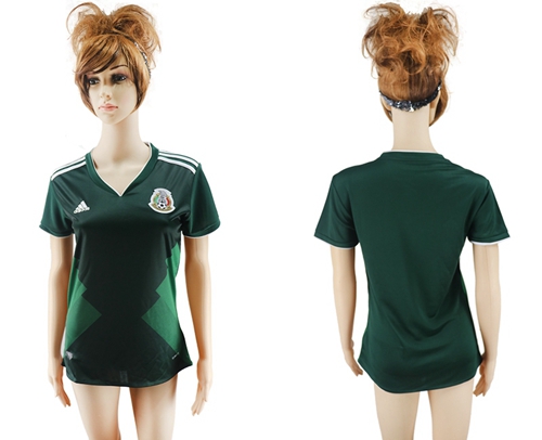 Women's Mexico Blank Home Soccer Country Jersey